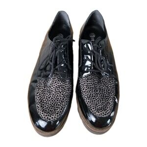 Remonte Animal Print Patent Leather Lace Up Loafer Shoes Womens Size 8.5 40